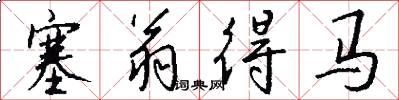 塞翁得马怎么写好看