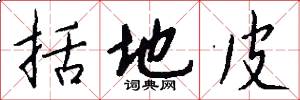 括地皮怎么写好看