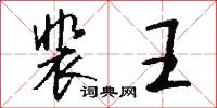 裴王怎么写好看