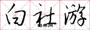 白社游怎么写好看