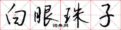 白眼珠子怎么写好看