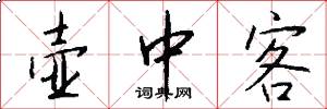 壶中客怎么写好看