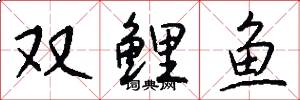 双鲤鱼怎么写好看