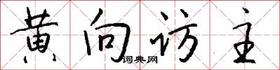 黄向访主怎么写好看