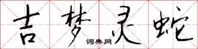 吉梦灵蛇怎么写好看
