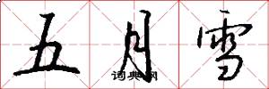五月雪怎么写好看