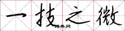 一技之微怎么写好看