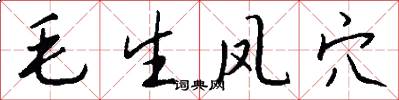 毛生凤穴怎么写好看