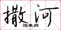 撒河怎么写好看