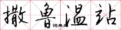 撒鲁温站怎么写好看