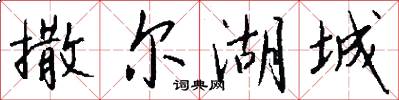 撒尔湖城怎么写好看