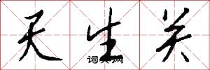 天生关怎么写好看
