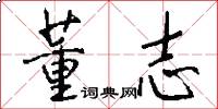 董志怎么写好看