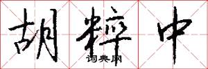 胡粹中怎么写好看