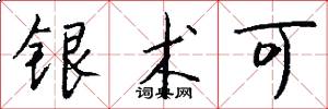 银术可怎么写好看