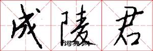 成陵君怎么写好看