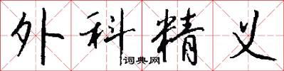 外科精义怎么写好看