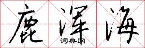 鹿浑海怎么写好看