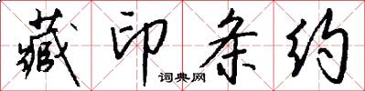 藏印条约怎么写好看