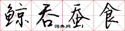 鲸吞蚕食怎么写好看
