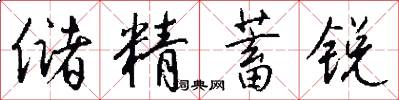 储精蓄锐怎么写好看