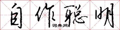 自作聪明怎么写好看