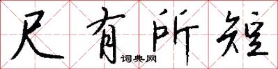 尺有所短怎么写好看