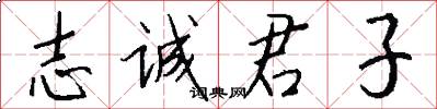 志诚君子怎么写好看