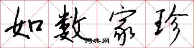 如数家珍怎么写好看