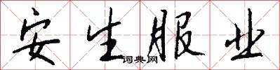 安生服业怎么写好看