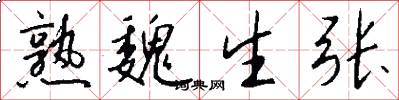 熟魏生张怎么写好看
