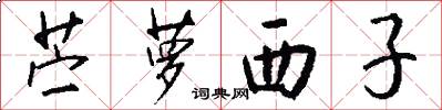 苎萝西子怎么写好看
