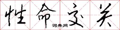性命交关怎么写好看