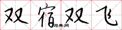 双宿双飞怎么写好看