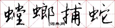 螳螂捕蛇怎么写好看
