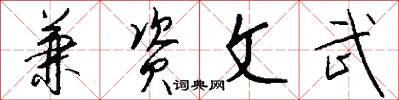 兼资文武怎么写好看