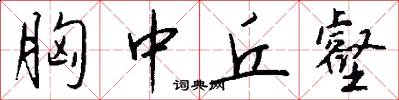 胸中丘壑怎么写好看
