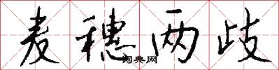 麦穗两歧怎么写好看