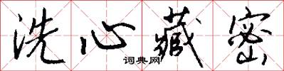 洗心藏密怎么写好看