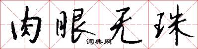 肉眼无珠怎么写好看