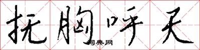 抚胸呼天怎么写好看