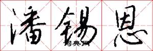 潘锡恩怎么写好看
