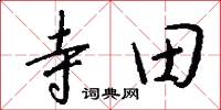 寺田怎么写好看