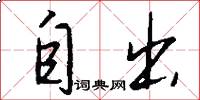 自出怎么写好看