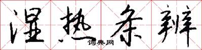 湿热条辨怎么写好看