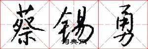 蔡锡勇怎么写好看