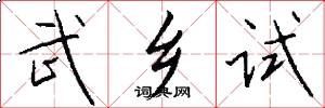 武乡试怎么写好看