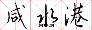 咸水港怎么写好看