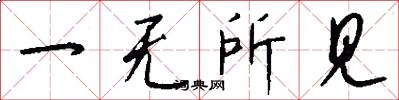 一无所见怎么写好看