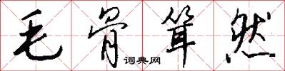毛骨耸然怎么写好看